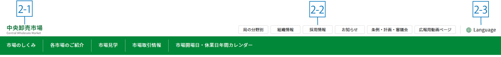 パソコンのグローバルナビゲーションイメージ
